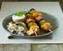 Oat crumb fish kebabs with lime and coriander cream