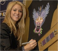 Shakira designs special t-shirt for Hard Rock collaboration