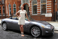 Jodie Kidd with Maserati GranCabrio