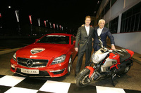 The AMG logo on all Ducati Marlboro Team bikes and racing suits