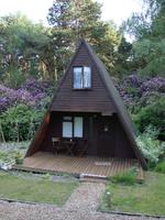 One of the cosy lodges at Little Paddock