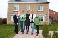 Linda Barker with Barratt’s Karen Box and the West family Linda Barker with Barratt’s Karen Box and the West family