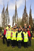 Pupils from Highworth County Combined School help to plant trees 