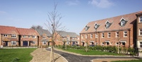 A street scene of new Redrow homes at Danum St Giles, Doncaster.