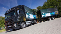 Mercedes-Benz trucks are on the pillow case