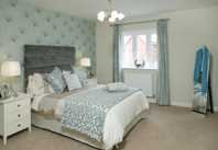 A bedroom at the Carisbrooke Grange show home
