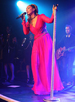 Leona Lewis radiates in Ariella Couture at G.A.Y gig