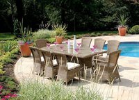 Rattan furniture set, ideal for indoors or outside.