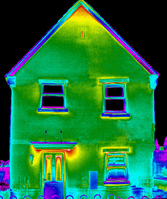 Thermal image of a new Taylor Wimpey three bedroom home