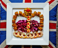 Regal fish dish created for Fish is the Dish by Seafish to celebrate the imminent birth of the new royal.