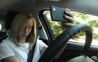Taking a selfie whilst driving