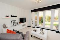 The lounge within the Palmerston showhome at Saxby Park 