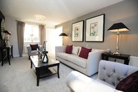 The living room in one of the new showhomes at Kings Manor