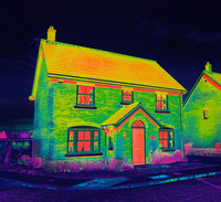 Thermal image of a house