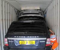 How many Range Rovers can thieves fit in a container?