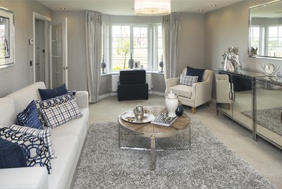 The newly decorated living room in the Shelford showhome