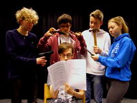 Budding young playwright sees first play performed 