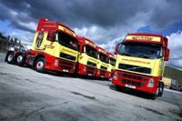 Five new Volvo FH-480s in PTS UKâ€™s full-cab Viking livery.