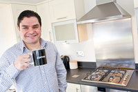 Mr Lyles within his new home at Cedar Place, Sunbury-on-Thames