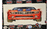 Ian Cook paints the Chevrolet Camaro convertible concept