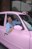 Pink cab is turning heads