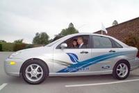 The Prince of Wales drives eco rally vehicles