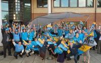 Renault UK staff celebrate historic Formula One victory in style