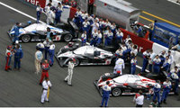 Two Peugeot 908 HDi FAPs on the podium at Le Mans