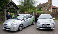 greentomatocars celebrates delivery of Prius with free journeys