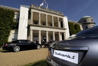 The Maserati display at Goodwood House, featuring all Quattroporte models.