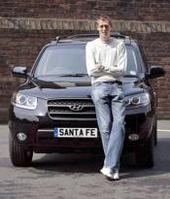 England Striker Peter Crouch takes delivery of his new Hyundai Santa Fe