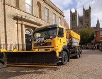 Translinc 6x6 Volvo snowplough/gritters with GPS aid driver concentration