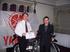 Yamaha Motor UKs Managing Director, Andrew Smith, left, presents Yamaha Technician GP 2006-7 winner David Ball, Fowlers of Bristol, with his well earned trophy.