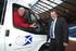 Graham West, Business Centre Manager, Evans Halshaw Ford, presents the new vehicles to Walter Smith, Scotland Football Team Manager.