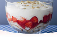 Phil Vickery makes strawberry and almond trifle