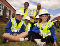 Pupils learn about building site safety