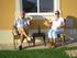 Brian and Anne enjoy a glass of wine outside their villa