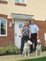Our picture shows Toni and Matt with their dalmatians Cookie and Treacle outside their new home at St. Richardâ€™s Park.