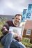 Nick Haines outside his new one bedroom terrace house at Canal Walk, Romsey
