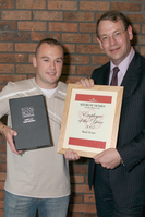 Employee of the year Barri Evans with Redrow (South Wales) managing director David Smith.