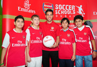 Fabregas gives Arsenal Soccer School kids kick start