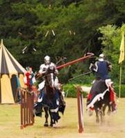 Knights in action at Arundel Castle