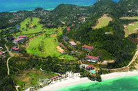 Tourists hitting a hole in one in the Philippines