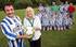 Barratt Homes sales negotiator Hilary Cridge with the Penygraig football team
