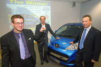 Young Driver of the Year presented with new Peugeot 107