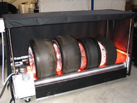 Motorsport heated tyre technology for road cars and bikes
