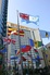 Fifty-plus flags of the Commonwealth countries fly high at the Hyatt Regency Trinidad