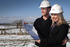 Ryan and Laura survey the view from their new home to be.