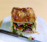 Sweet Cured Bacon and Spring Veg Pie