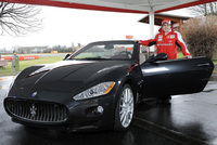 Fernando Alonso and his Maserati GranCabrio